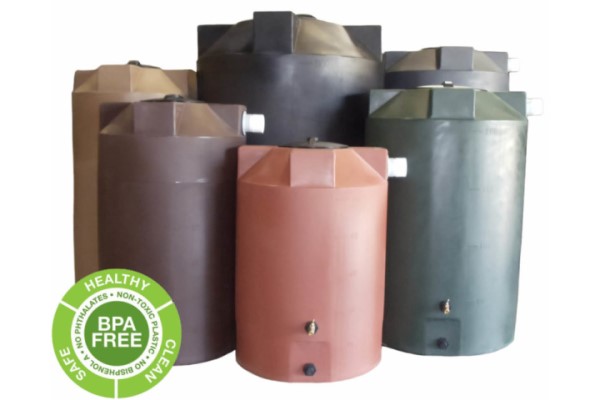 BPA Free Water Harvesting Tanks of Various Colors and Sizes