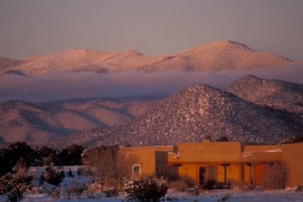 Snow Covered Sangre de Cristos Mountains in Santa Fe