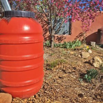 Rain Barrel at a New Mexico home